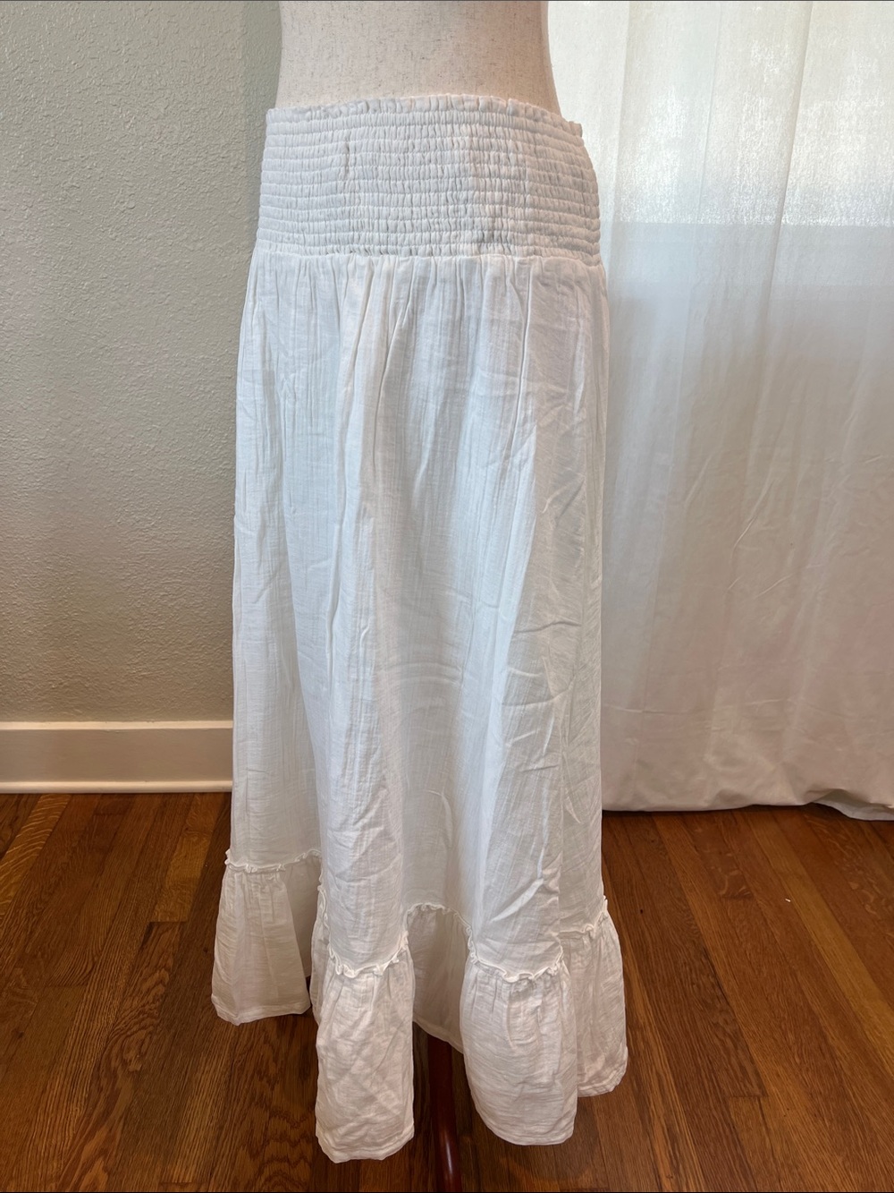 Quince White Maxi Skirt with Ruffle Hem - Picture 3 of 11